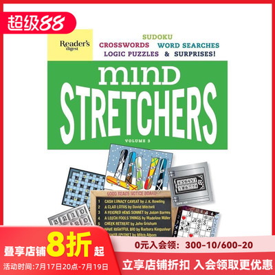 【现货】读者文摘思维担架解谜书第3卷 Reader’s Digest Mind Stretchers Puzzle Book Vol.3 原版英文生活综合