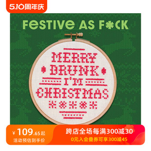 【预售】热闹非凡：颠覆传统的节日十字绣 Festive as F*ck: Subversive Cross-Stitch for the Holidays 英文手工制作 善本图书