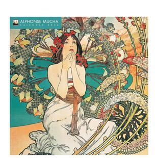 Wall 预售 Alphonse Calendar 原版 2026年挂历 Art 阿尔方斯·穆夏 日历 艺术日历 2026 Mucha