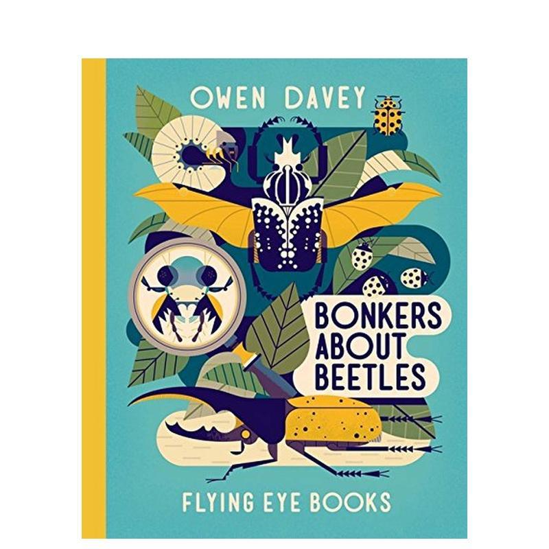 【预售】【插画师Owen Davey】甲虫狂想Bonkers About Beetles 3-6岁儿童自然昆虫科普知识艺术绘本 英文原版 善本图书 - 实物图