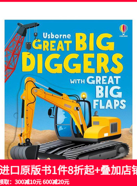 【预售】【翻翻大书】型挖掘机 【Great Big Flaps】Great Big Diggers 原版英文儿童趣味