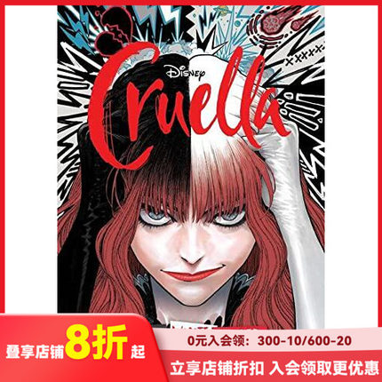 【现货】英文漫画 迪士尼黑白魔女库伊拉 Disney Cruella: The Manga: Black, White, and Red 英文原版进口 善本图书