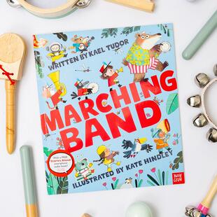 Band 听音频 欢迎加入游行乐队 扫描二维码 英文儿童绘本 原版 Marching Hindley 凯特格林纳威奖提名画师Kate 预售
