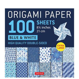 【预售】 折纸100张蓝色和白色 8 1/4 英寸（21 厘米） Origami Paper 100 sheets Blue & White 8 1/4