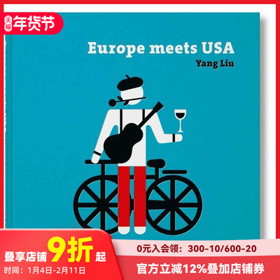 【现货】【TASCHEN】刘扬：欧洲与美国相遇 Yang Liu. Europe meets USA  图案象形图 英文原版进口平面设计 善本图书