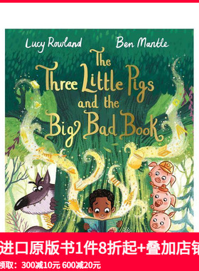 【预售】英文原版 三只小猪的书The Three Little Pigs and the Big Bad Book 艺术插画故事绘本 3-6岁 儿童进口图书 善本童书