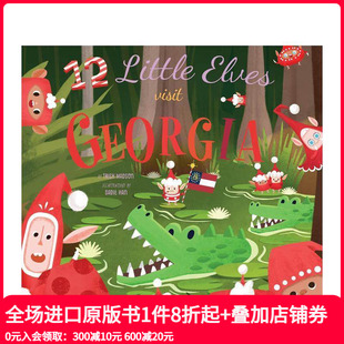 原版 善本图书 只小精灵拜访格鲁吉亚 Elves Visit Little 圣诞数数绘本 英文儿童绘本 Georgia 预售