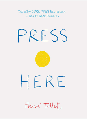 【 埃尔维杜莱】Press Here 点点点：迷你纸板书版 畅销儿童艺术绘本 Herve Tullet英文原版