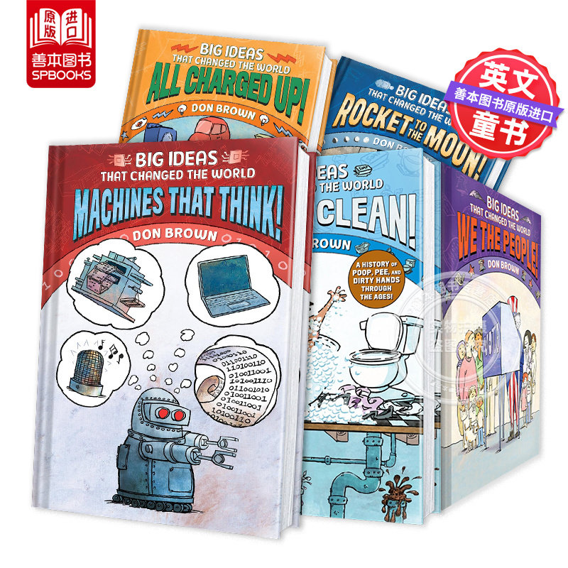 【改变世界的大创意】会思考的机器/保持清洁/飞向月球/ Machines That Think!: Big Ideas That Changed the World英文儿童漫画书