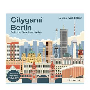 Citygami Berlin 内页可互动制造 现货 英文原版 纸上城市轮廓 PRESTEL出版 建造你 柏林
