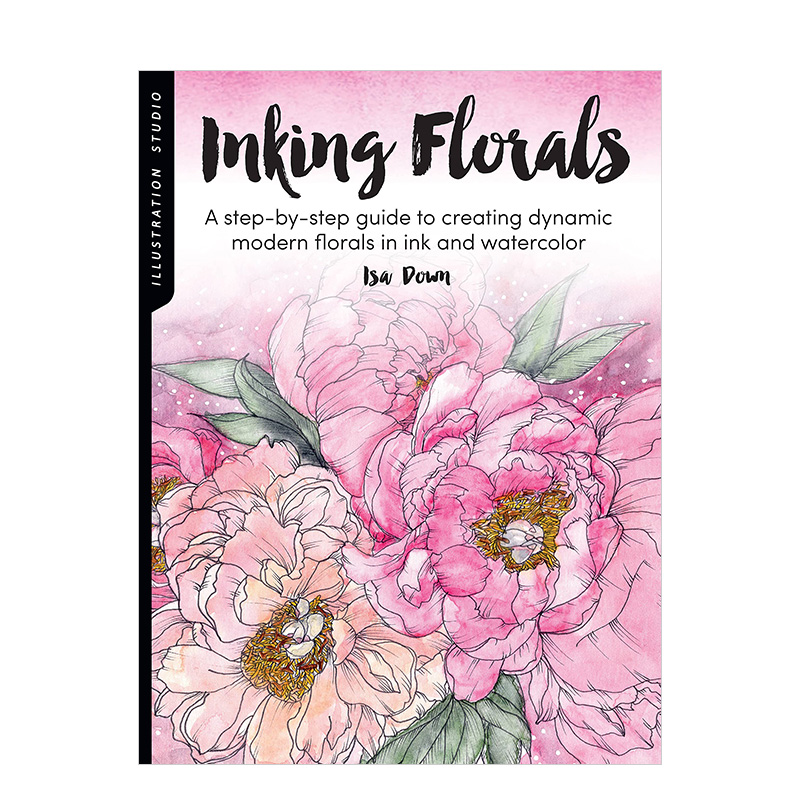 【现货】水墨花卉Inking Florals 艺术美术绘画技法入门指南 英文原版进口善本图书