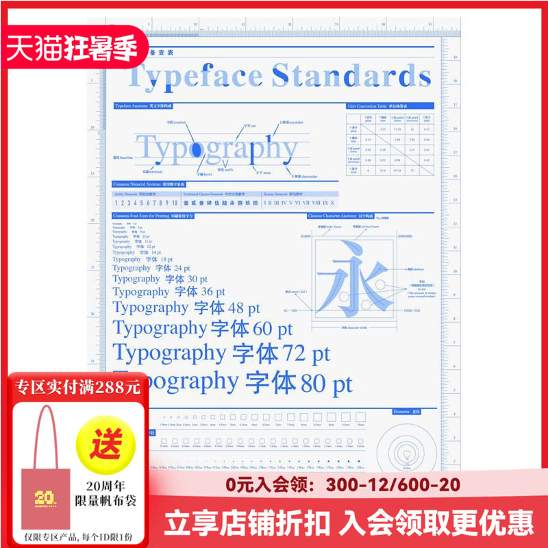 【现货】【Sendpoints】字体使用备查表(海报) - 实物图