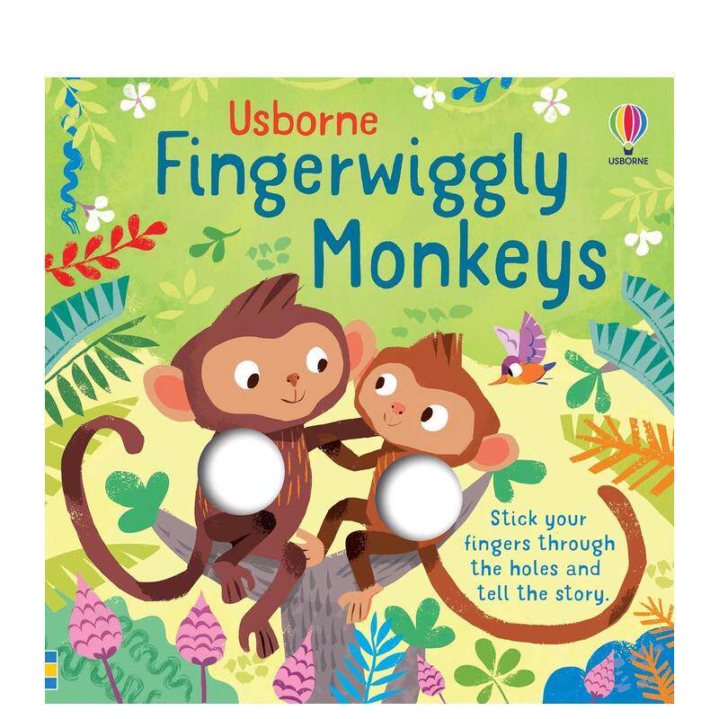 【预售】【指尖互动书】轻轻摇晃手指的猴子 【Fingerwiggles】Fingerwiggly Monkeys 原版英文儿童趣味 善本图书