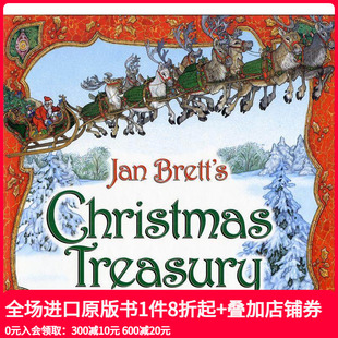 Brett’s 善本图书 简·布莱特 英文儿童节日庆典艺术绘本图画故事桥梁书礼品 Treasury Christmas Jan 精装 圣诞宝藏 现货