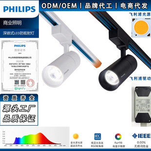 射燈無主燈家用明裝 商用磁吸軌道 店導軌燈 飛利浦led軌道燈服裝