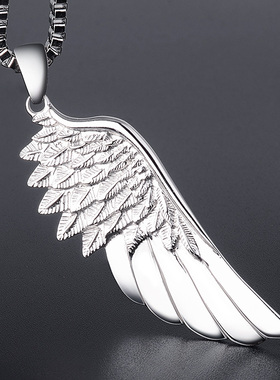 925银羽毛翅膀男士霸气风项链坠