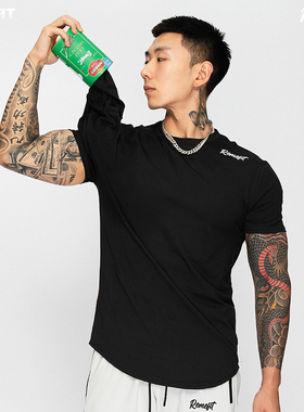 REMEFIT 再来一罐能量菠菜罐装再生纤维运动弹力健身速干修身短袖