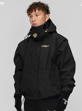 REMEFIT 金标系列特氟龙多穿拆解重工防风防水运动户外冲锋衣夹克