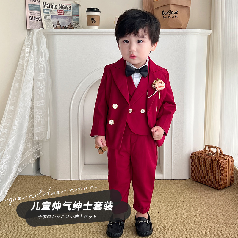 男童西装套装儿童绅士礼服宝宝周岁正装婚礼花童西服洋气演出服