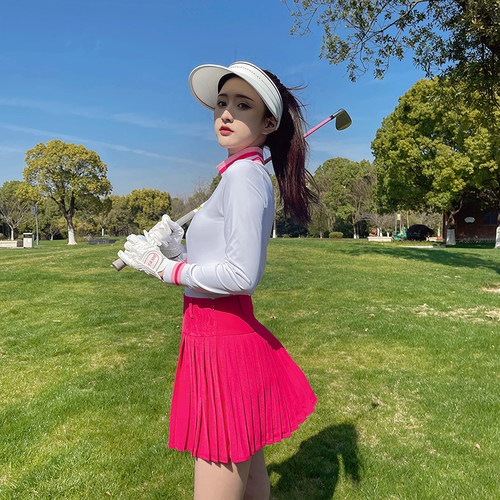 TASHI高尔夫球服女粉色套装