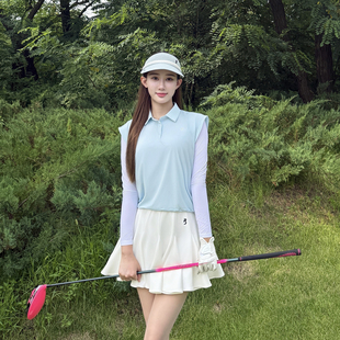 开花短裙裤 TASHI 速干高尔夫服装 GOLF假两件防晒长袖 女 上衣polo衫