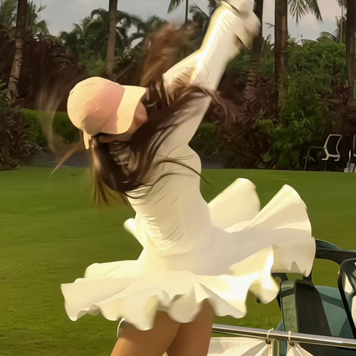 TASHIGOLF弹力开花短裙裤