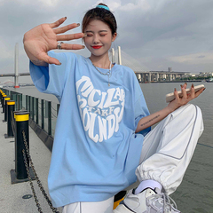 Real love letter foam printed short sleeve T-shirt