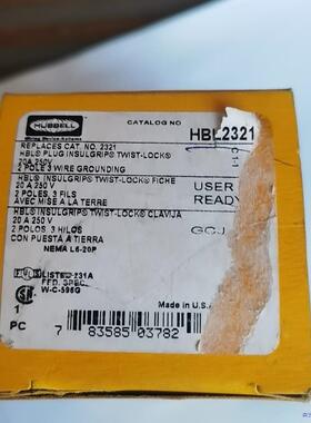 正品美国HUBBELL插头 HBL2321 ，全新原装带包装议价商品