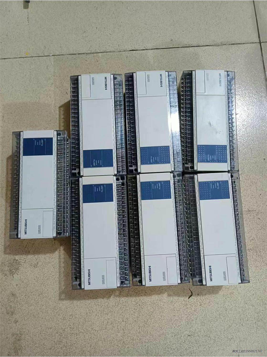 三菱PLC可编程控制器，型号FX1N-60MT-001，九成