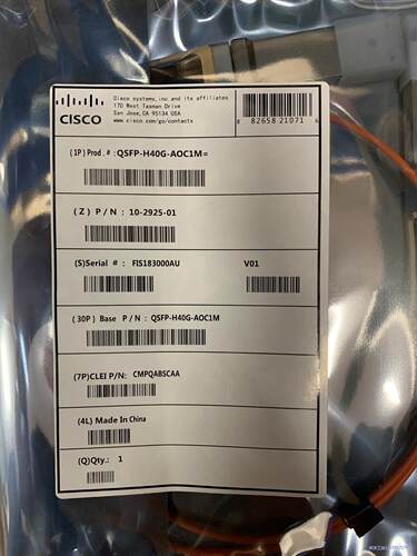 cisco思科qsfp-40g-aoc1m交换机伺服器网卡直议价商品