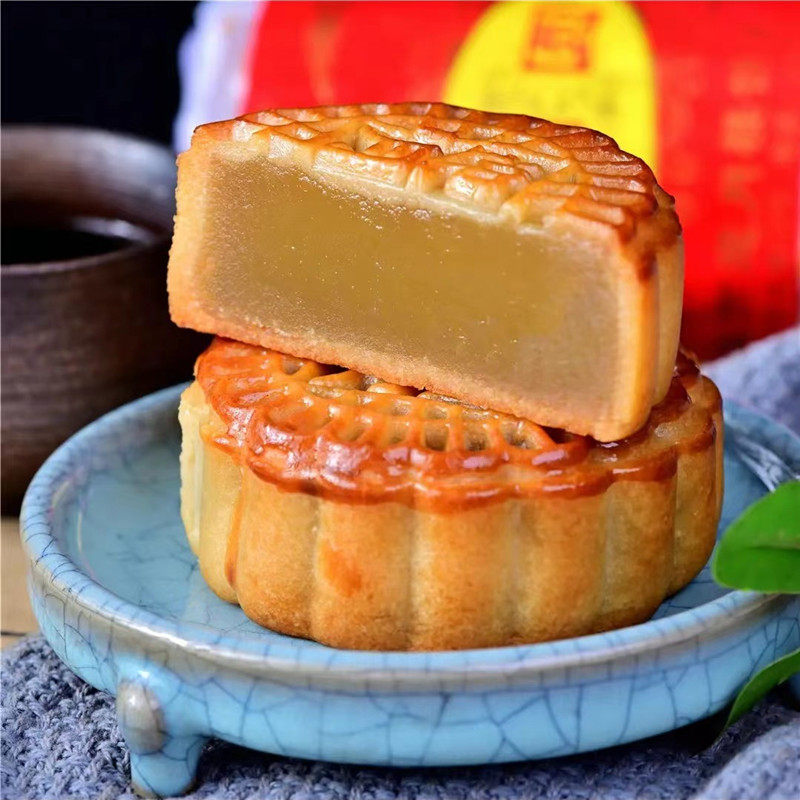 广西玉林迎月楼伍仁叉烧白莲蓉水果味月饼老式油纸筒450克/筒包邮