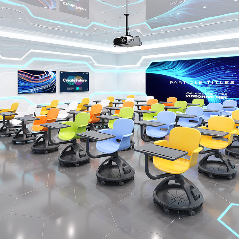 好环境培训椅带桌板超大写字板