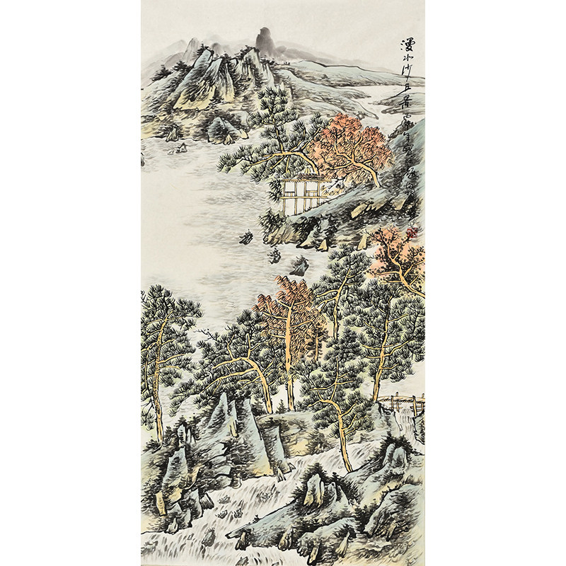 手绘水墨画山水画仿古作品客厅装饰画办公室书房挂画书画原稿真迹