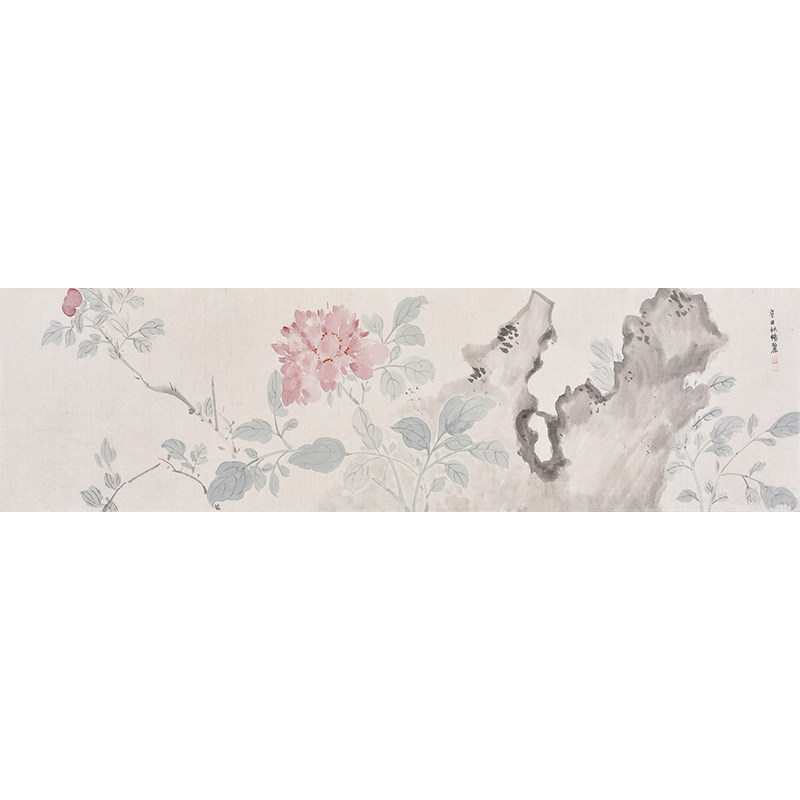 纯手绘国画花鸟画牡丹富贵图办公室字画客厅卧室背景墙高级感挂画