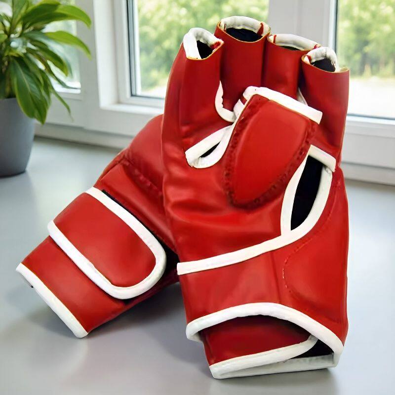 漏指皮质拳击手套散打搏击漏手半指武术成人男女运动松紧可调手套