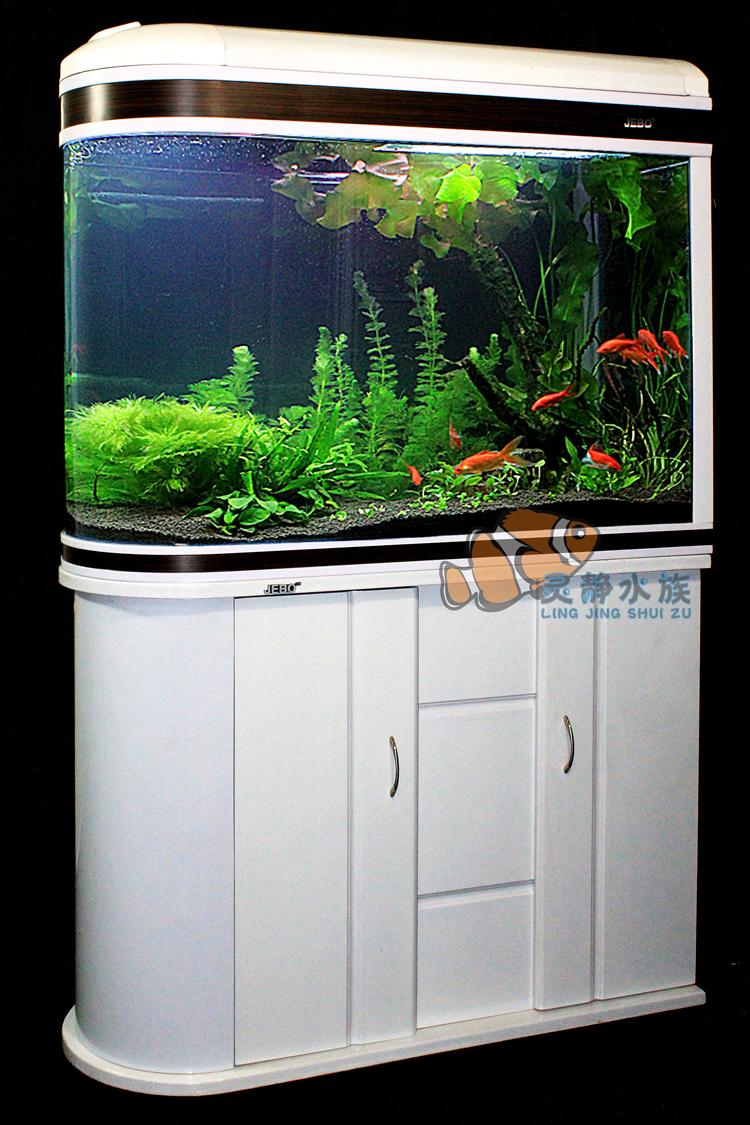 佳宝子弹头屏风圆弧鱼缸客厅家用大型水族箱玻璃0.8米1米生态鱼缸