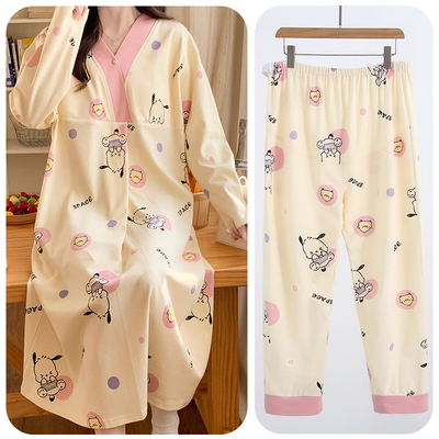 带胸垫哺乳孕妇待产裙纯棉加大码