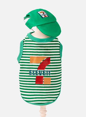 夏季狗狗衣服宠物绿条纹T恤背心