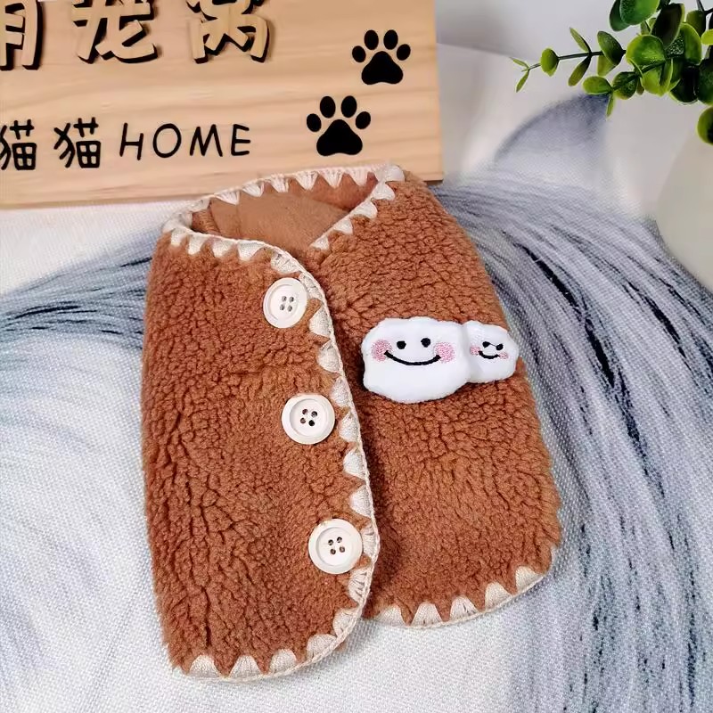 秋冬宠物猫咪加厚保暖背心可爱布偶德文猫幼猫小型犬防掉毛两脚衣