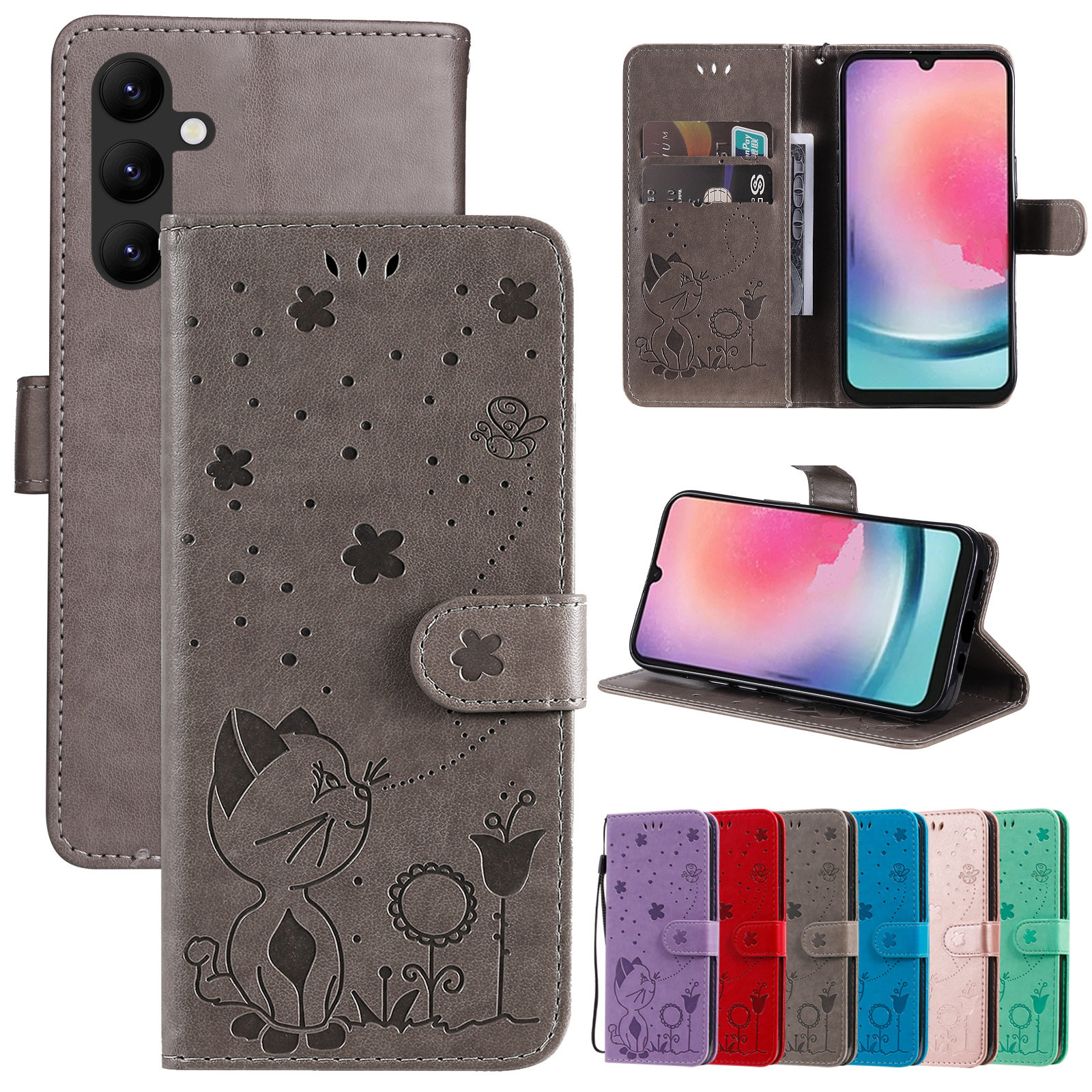 适用于京瓷Basio4压纹猫和蜜蜂手机皮套 夏普富士通 压花插卡钱包,个性定制/设计服务/DIY,手机壳/保护套定制,淘宝优惠券,粉丝福利购,淘宝优惠卷