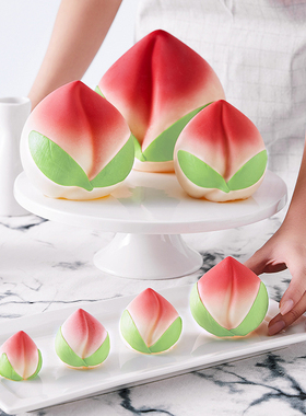 仟卓巧克力寿桃蛋糕装饰食用立体空心大小号桃子生日插件祝寿摆件