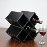 Liran Leather 5 Grid Red Wine Rack Wrood стойка вина творческий европейский винный шкаф