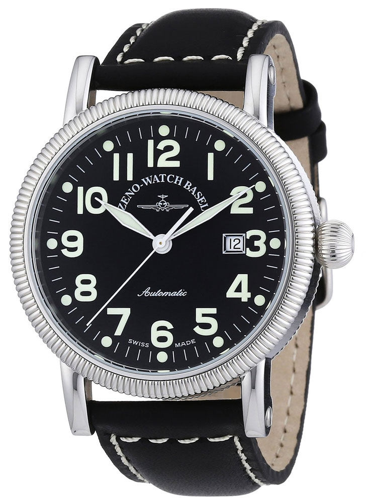 欧美腕表zeno芝诺自动机械机芯飞行夜光带日历限量版型号98079-a1