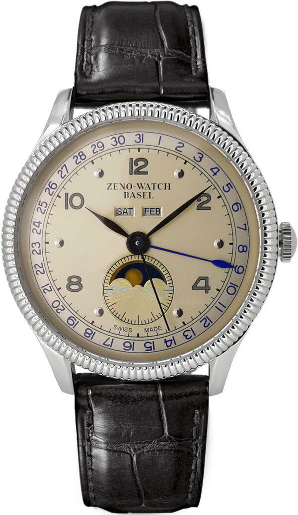 欧美腕表zeno芝诺自动机械机芯复古带月相功能全球限量发售soprod