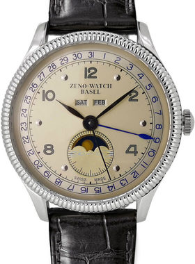 ZENO欧美腕表芝诺自动机械机芯Soprod复古全日历月相限量发售5315