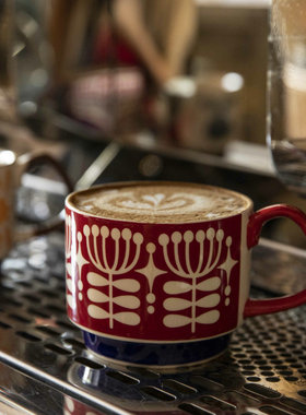 送勺 北欧可叠放陶瓷马克杯咖啡杯情侣杯早餐杯挂耳杯简约牛奶杯