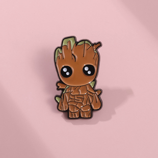 创意卡通银河护卫队格鲁特金属胸针男女学生背包衣服服饰笔袋挂件