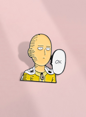 一拳超人卡通动漫胸针埼玉周边胸章金属徽章学生衣服包包笔袋配饰