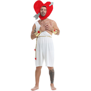 万圣节搞怪派对男士爱神丘比特cosplay角色扮演服装爱心弓箭头套