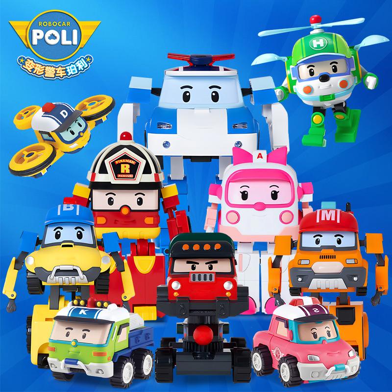 韩国robocar poli变形警车珀利警长罗伊 安巴救护车4英寸儿童玩具